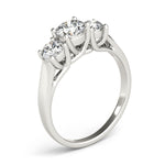 Lab Grown 3-Stone Round Trellis Engagement Ring