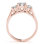 Lab Grown 3-Stone Round Trellis Engagement Ring