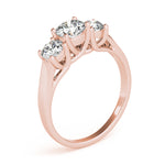 Lab Grown 3-Stone Round Trellis Engagement Ring