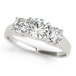 Natural Diamond 3-Stone Round Trellis Engagement Ring