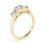 Lab Grown 3-Stone Round Trellis Engagement Ring