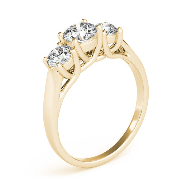 Lab Grown 3-Stone Round Trellis Engagement Ring