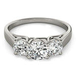 Lab Grown 3-Stone Round Trellis Engagement Ring