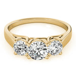 Lab Grown 3-Stone Round Trellis Engagement Ring