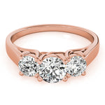 Lab Grown 3-Stone Round Trellis Engagement Ring