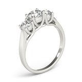 Lab Grown 3-Stone Round Trellis Engagement Ring
