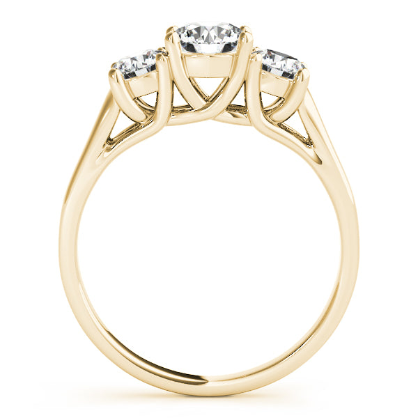 Lab Grown 3-Stone Round Trellis Engagement Ring