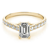 Lab Grown Single Row Trellis Prong Set Engagement Ring