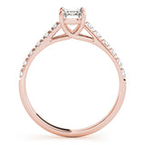 Lab Grown Single Row Trellis Prong Set Engagement Ring