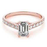 Lab Grown Single Row Trellis Prong Set Engagement Ring