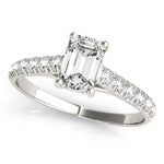 Natural Diamond Single Row Trellis Prong Set Engagement Ring