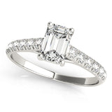 Natural Diamond Single Row Trellis Prong Set Engagement Ring