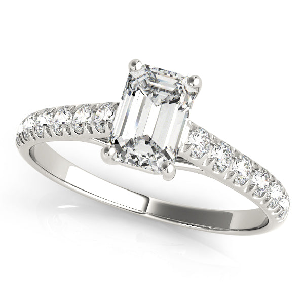 Natural Diamond Single Row Trellis Prong Set Engagement Ring