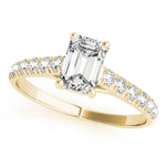 Natural Diamond Single Row Trellis Prong Set Engagement Ring
