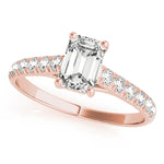 Natural Diamond Single Row Trellis Prong Set Engagement Ring