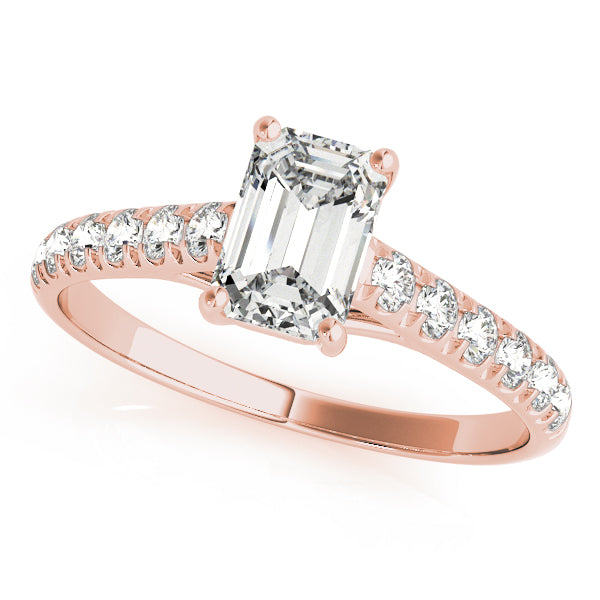 Natural Diamond Single Row Trellis Prong Set Engagement Ring
