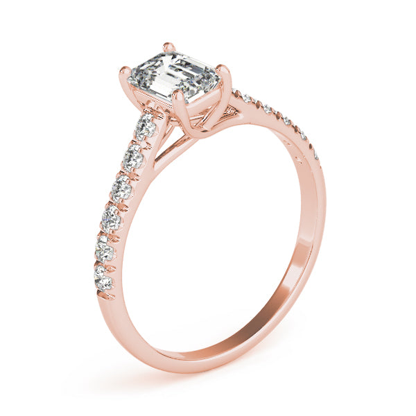 Lab Grown Single Row Trellis Prong Set Engagement Ring