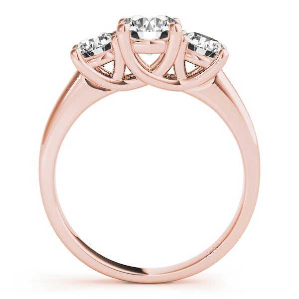 3-Stone Prong Set Trellis Engagement Ring
