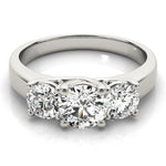 3-Stone Prong Set Trellis Engagement Ring