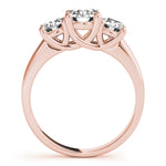 3-Stone Prong Set Trellis Engagement Ring