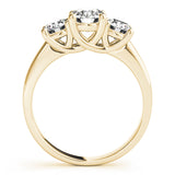 3-Stone Prong Set Trellis Engagement Ring