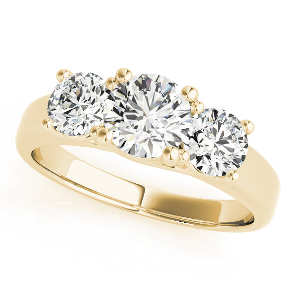 3-Stone Prong Set Trellis Engagement Ring