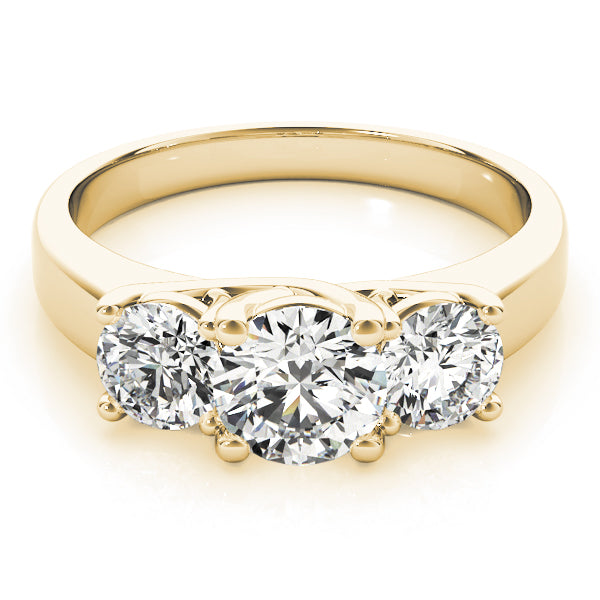 3-Stone Prong Set Trellis Engagement Ring
