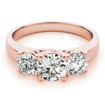 3-Stone Prong Set Trellis Engagement Ring