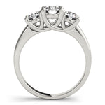 3-Stone Prong Set Trellis Engagement Ring