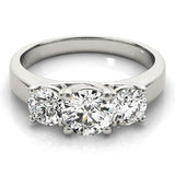 Lab Grown 3-Stone Prong Set Trellis Engagement Ring