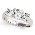 3-Stone Prong Set Trellis Engagement Ring