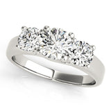 3-Stone Prong Set Trellis Engagement Ring