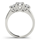 3-Stone Prong Set Trellis Engagement Ring