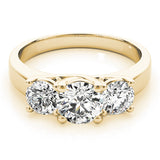 Lab Grown 3-Stone Prong Set Trellis Engagement Ring