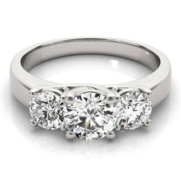 Lab Grown 3-Stone Prong Set Trellis Engagement Ring