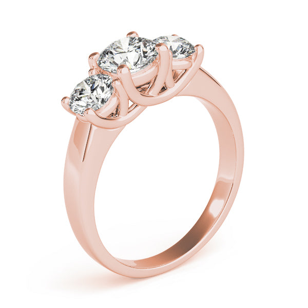 Lab Grown 3-Stone Prong Set Trellis Engagement Ring