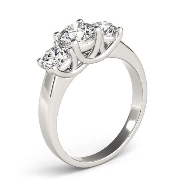 Lab Grown 3-Stone Prong Set Trellis Engagement Ring