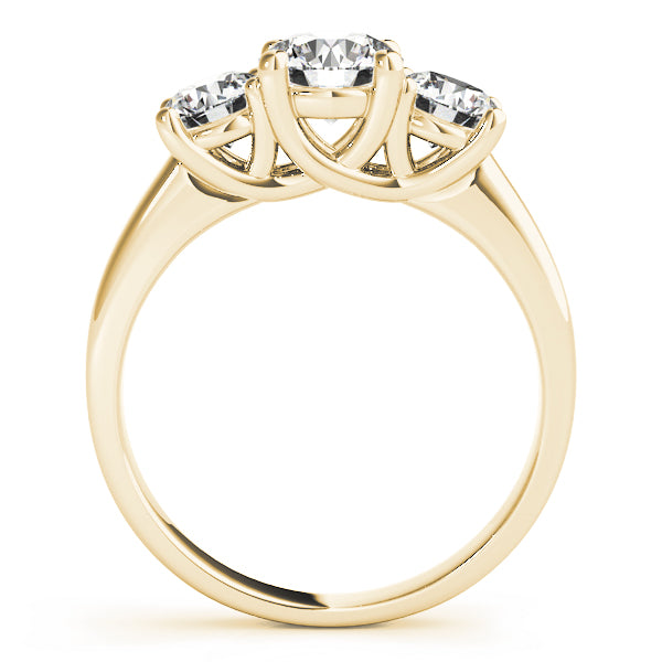 Lab Grown 3-Stone Prong Set Trellis Engagement Ring