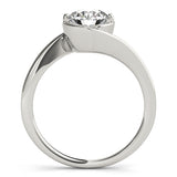Lab Grown Solitaire Bypass Engagement Ring