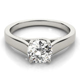 Lab Grown Solitaire Trellis Engagement Ring