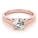 Lab Grown Solitaire Trellis Engagement Ring
