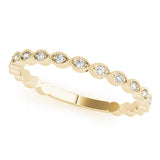 Lab Grown Diamond Marquise Shaped Milgrain Stackable Band