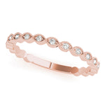 Lab Grown Diamond Marquise Shaped Milgrain Stackable Band