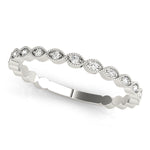 Lab Grown Diamond Marquise Shaped Milgrain Stackable Band