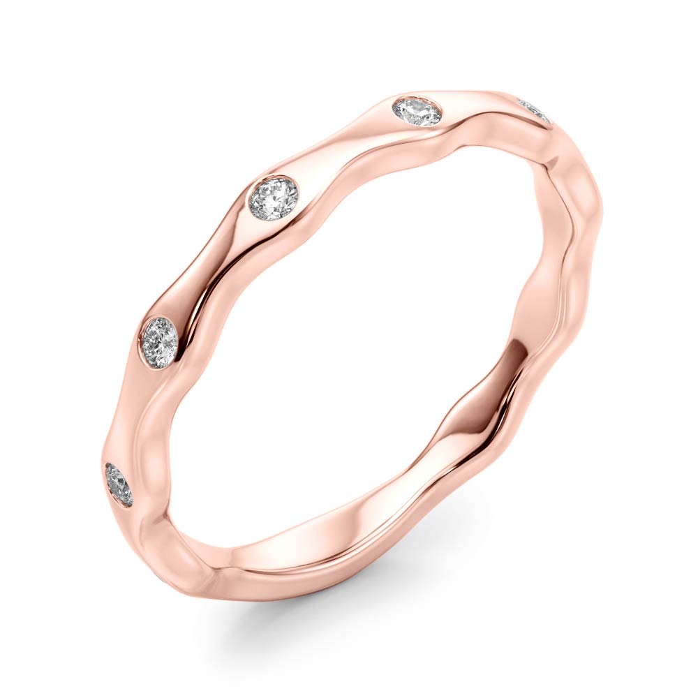 Natural Diamond Bezel Set Stackable Band