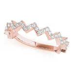 Natural Diamond Stackable Prong Set Zigzag Band