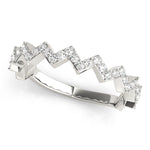 Natural Diamond Stackable Prong Set Zigzag Band