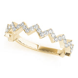 Natural Diamond Stackable Prong Set Zigzag Band