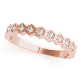 Lab Grown Diamond Hexagon Shaped Stackable Wedding Bands