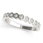 Lab Grown Diamond Hexagon Shaped Stackable Wedding Bands